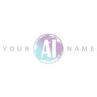 AI Initial Logo Watercolor Vector Design