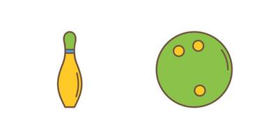 bowling pin and bowling ball Icon vector