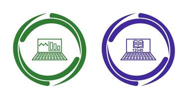 Online Stats and Online Study Icon vector