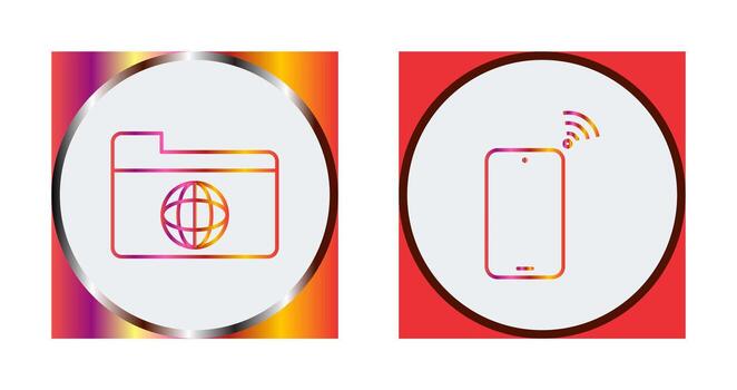 network folder and connected device Icon vector