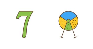 number sevens and lottery machine  Icon vector