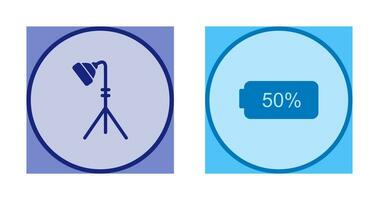 light stand and half battery Icon vector