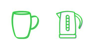 mug and kettle Icon vector