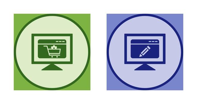 e commerce setting and edit webpage Icon vector
