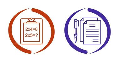 Solving Question and Document and Pen Icon vector