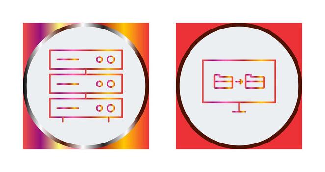 servidor red y archivo compartiendo icono vector