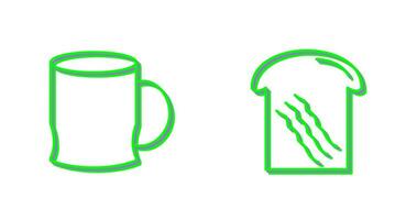 toast and coffee cup  Icon vector