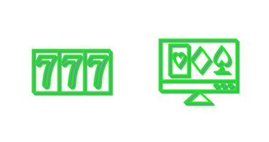 online gambling and triple sevens Icon vector