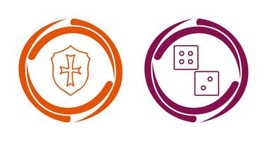 Dice and Shield Icon vector