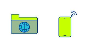 network folder and connected device Icon vector