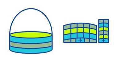 basket and shopping mall Icon vector