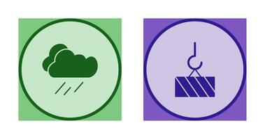 rain and heavy machinery  Icon vector