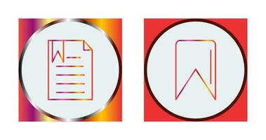 bookmarked document and Bookmark Icon vector