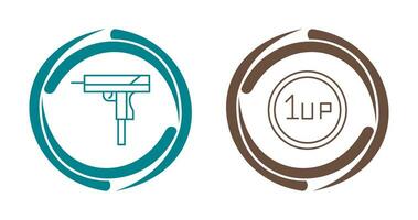 Gun and 1UP Icon vector