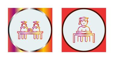 Combined Study and Studying on Desk Icon vector