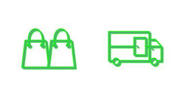 shipment and shopping bag Icon vector