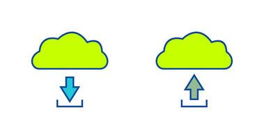 download from cloud upload to cloud  Icon vector