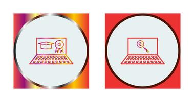 Online Degree and Find on Internet Icon vector