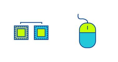 processors connected and mouse Icon vector