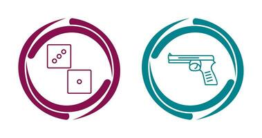 Dice and Pistol Icon vector