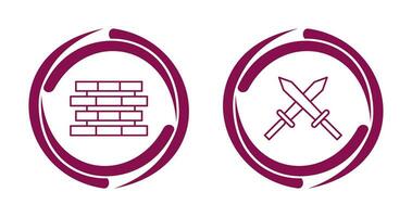 Bricks and Sword Icon vector