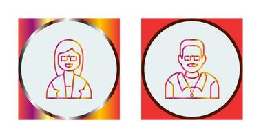 Female Professor and Male Professor Icon vector