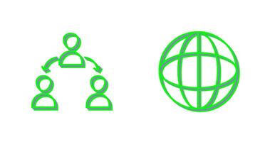 connected user and globe Icon vector