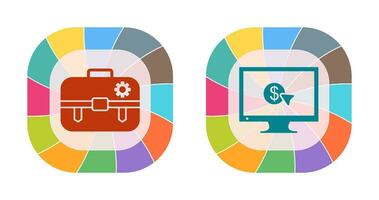 portfolio management and pay per click Icon vector