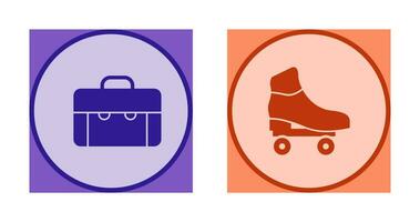 suitcase and skates  Icon vector