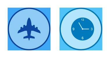 Aeroplane and time  Icon vector