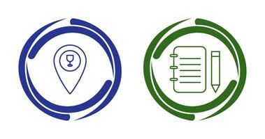 bar location and notepad Icon vector