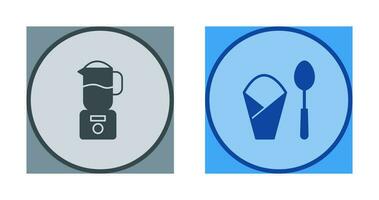 blender and spoon  Icon vector