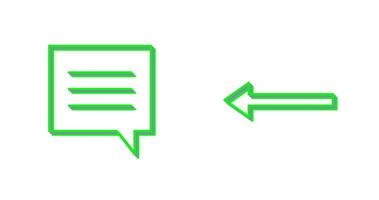 single chat bubble and left arrow Icon vector