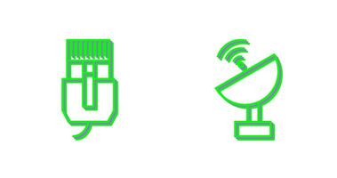 internet cable and satellite  Icon vector