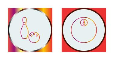 Bowling and Eight Ball Icon vector
