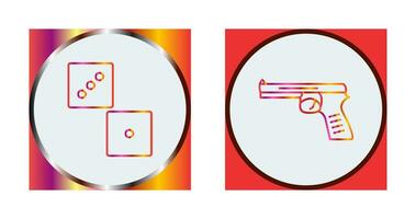 Dice and Pistol Icon vector