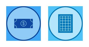 dollar bill and table of rates  Icon vector