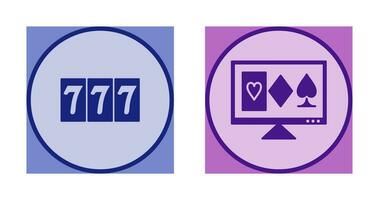 online gambling and triple sevens Icon vector