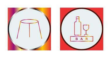 stool and bar sign Icon vector