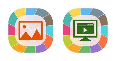 albums and video streaming Icon vector