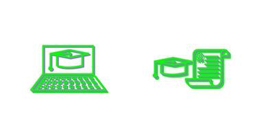 Online Graduation and Graduation Icon vector