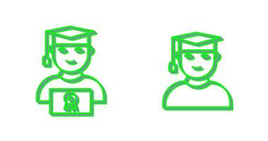 Student Holding Degree and Male Graduate Icon vector