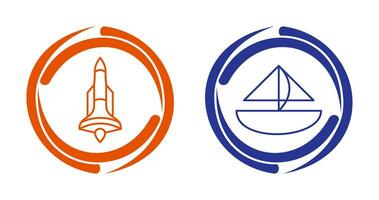 Rocket and Small Yacht Icon vector