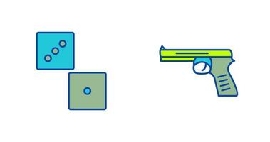 dado y pistola icono vector