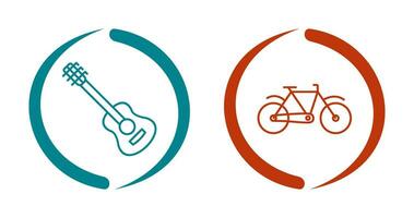 Guitar and Biycle Icon vector