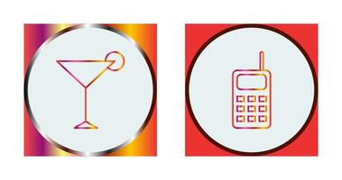 cosmopolitan and walkie talkie Icon vector