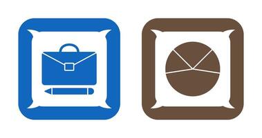 briefcase and pie chart analysis Icon vector