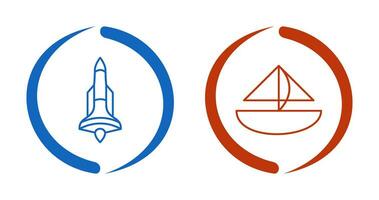 Rocket and Small Yacht Icon vector