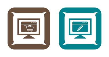 e commerce setting and edit webpage Icon vector