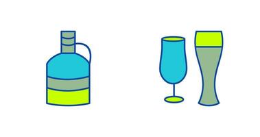 moon shine and beer glasses Icon vector